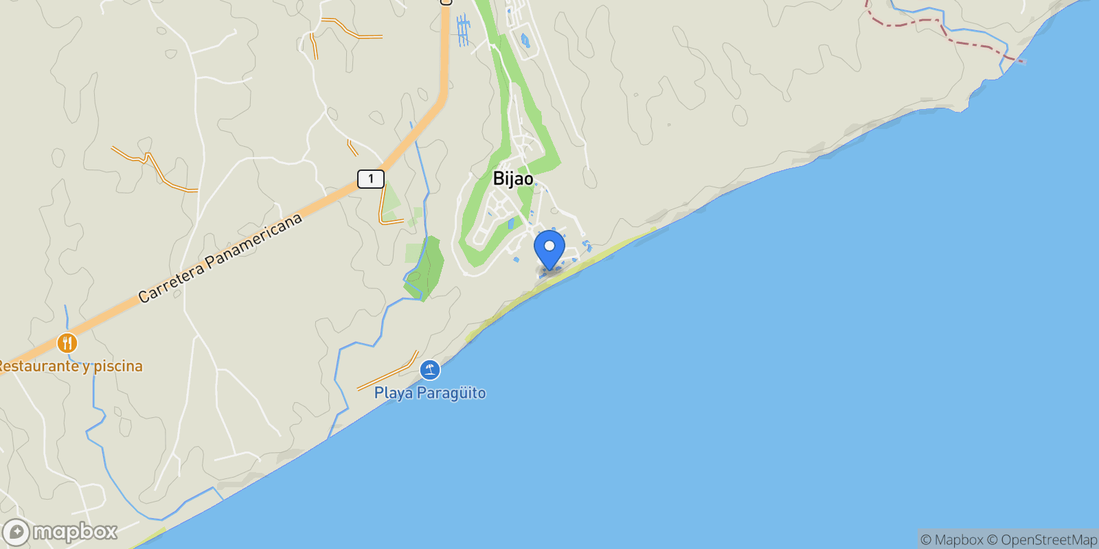 Map showing Antón  BIJAO, Rio Hato, Coclé Province, Panama.