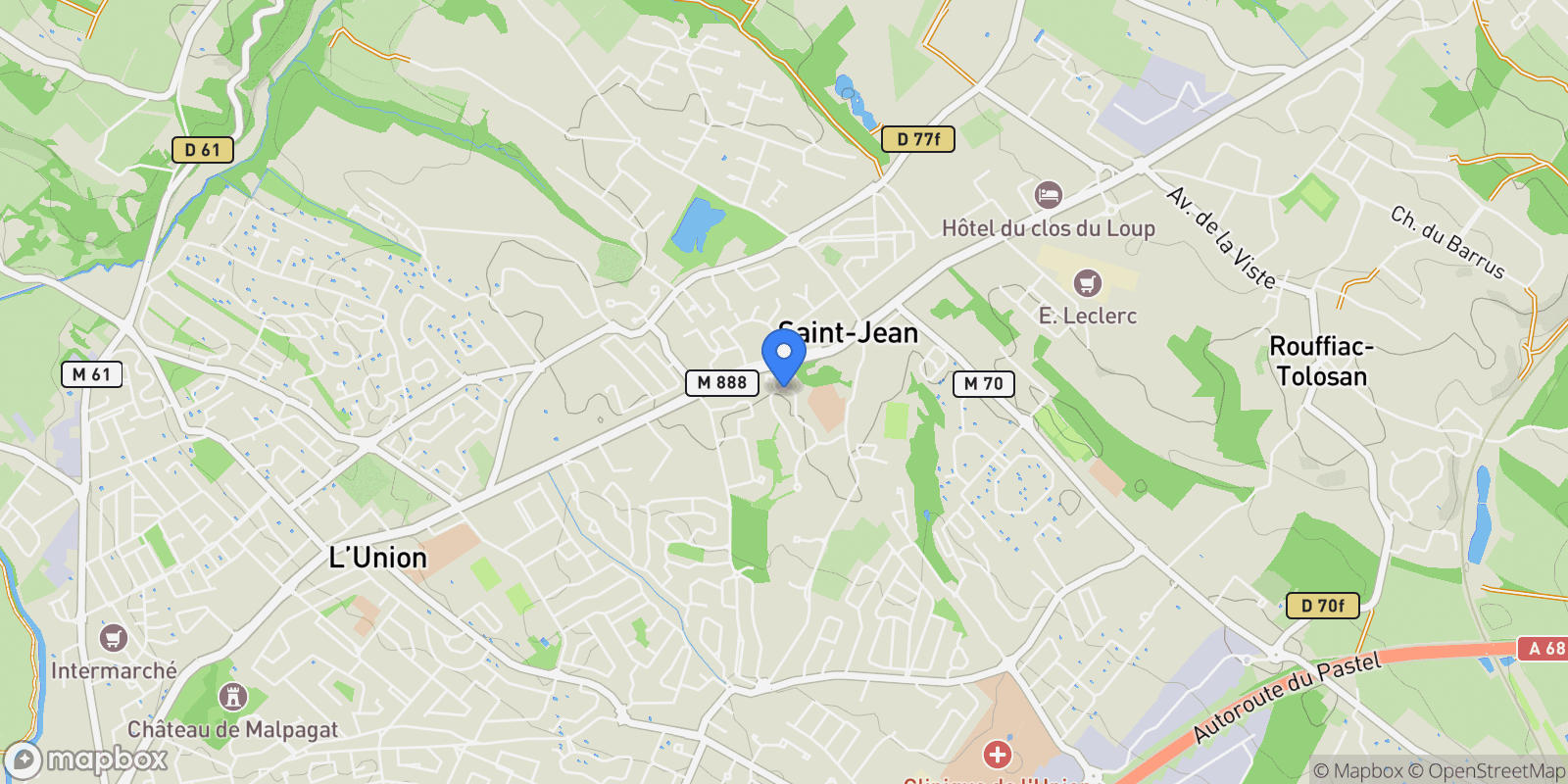 Map showing Saint-Jean, Occitanie, France.