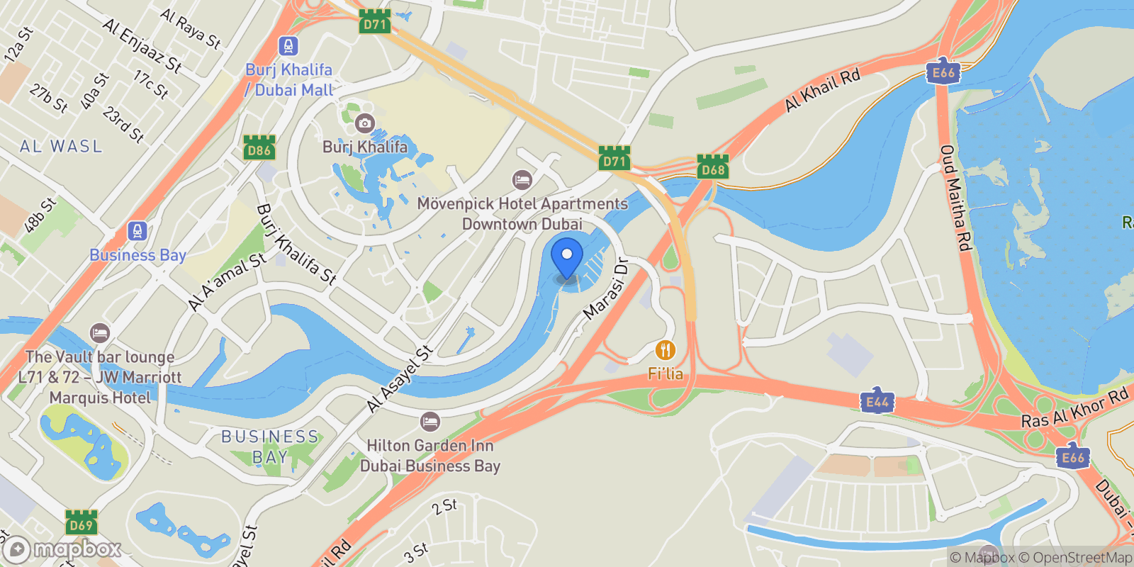 Map showing Dubai, Dubai, United Arab Emirates.