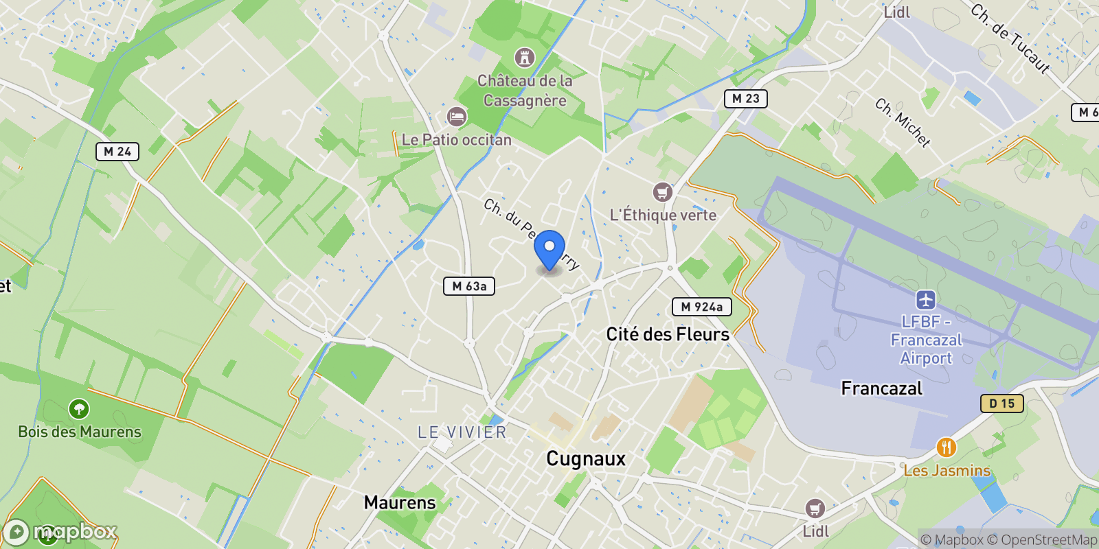 Map showing Cugnaux, Occitanie, France.