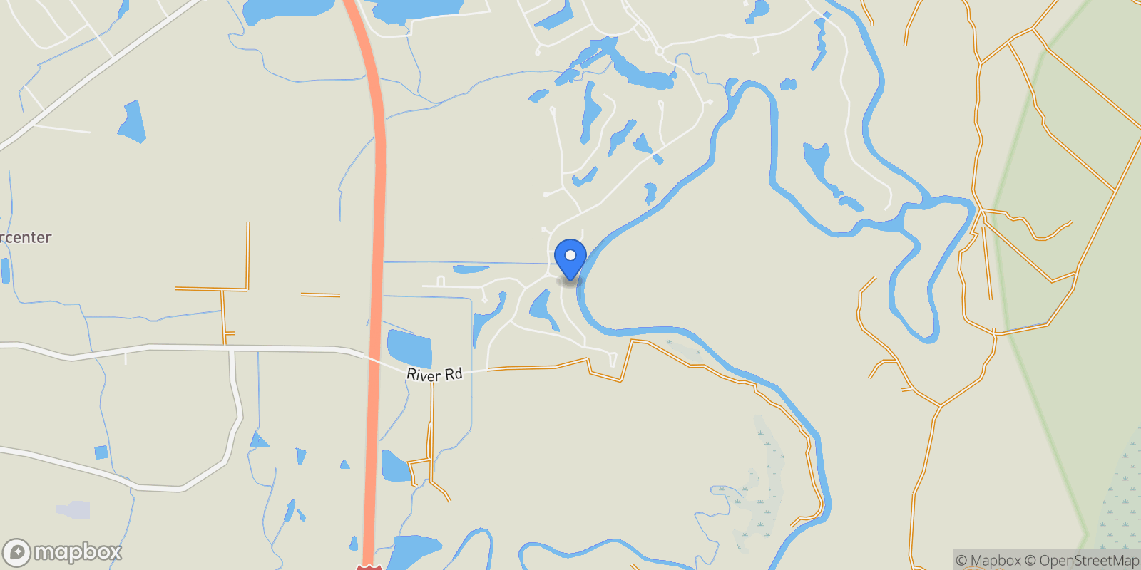 Map showing 125 Falling Water Way, Wallace, North Carolina, United States.