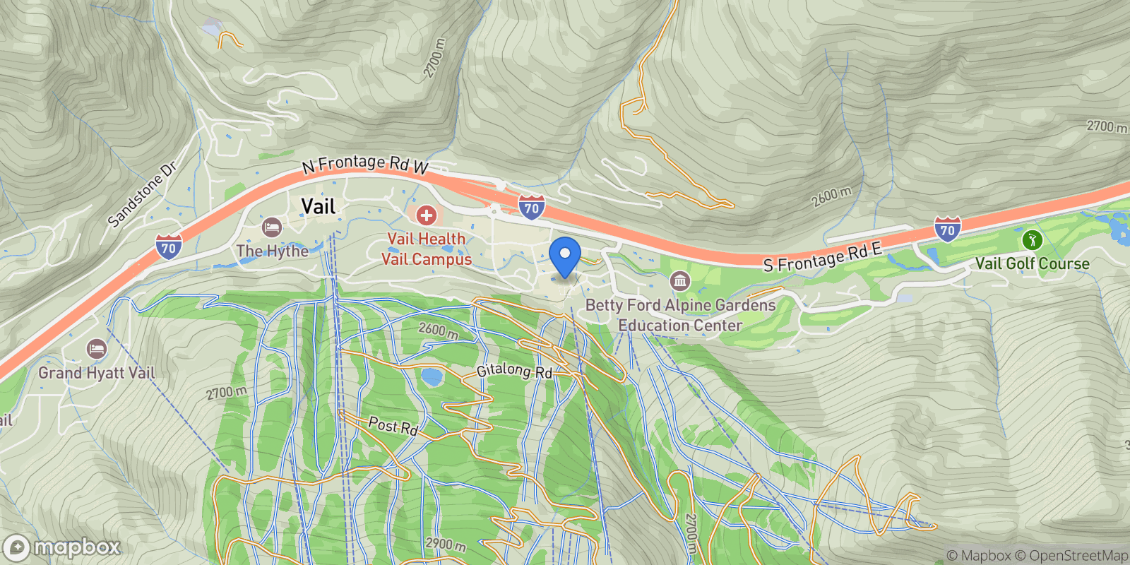 Map showing 291 Bridge Street unit: R, #R-7, Vail, CO, 81657, USA, Vail, Colorado, United States.