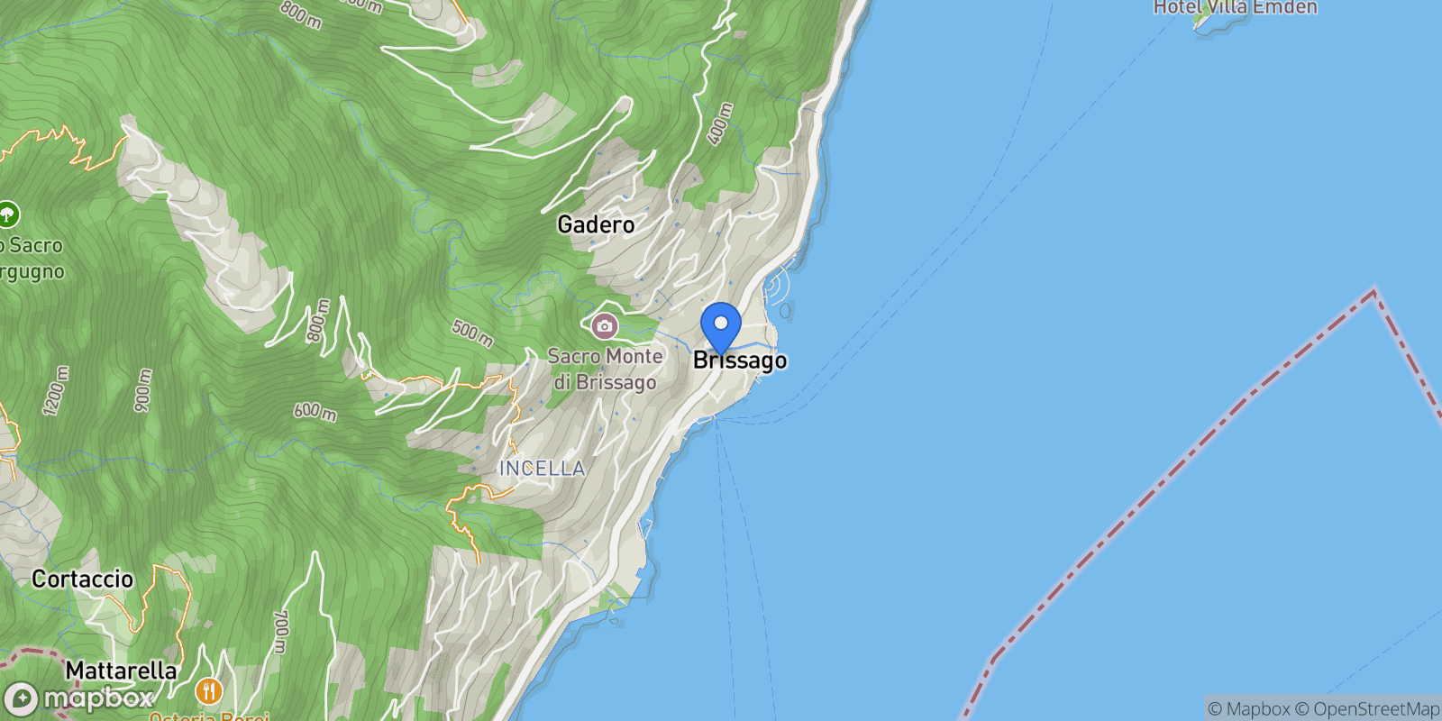 Map showing Brissago, Switzerland, Brissago, Ticino, Switzerland.