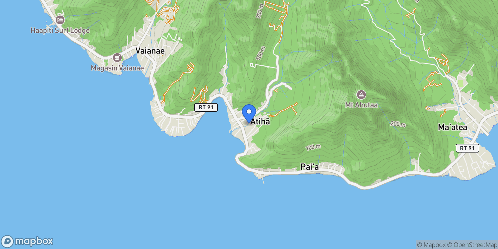 Map showing Atiha, Atiha, Windward Islands, French Polynesia.