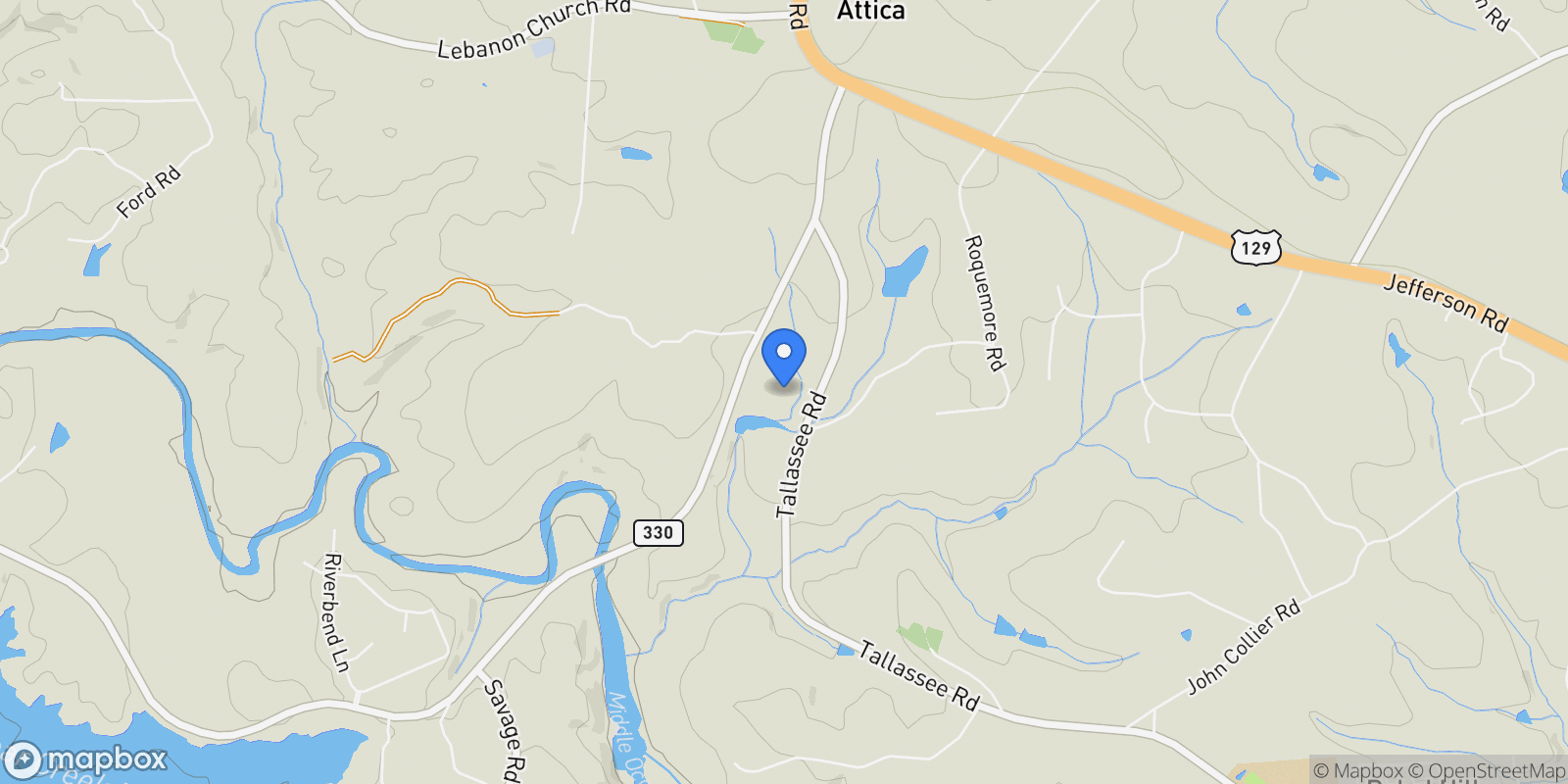 Map showing 5109 Tallassee Road, Athens, Georgia, United States.