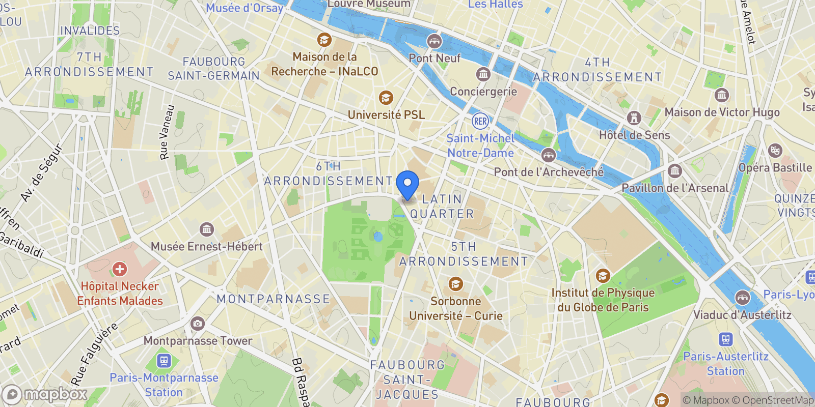 Map showing Paris, Île-de-France, France.