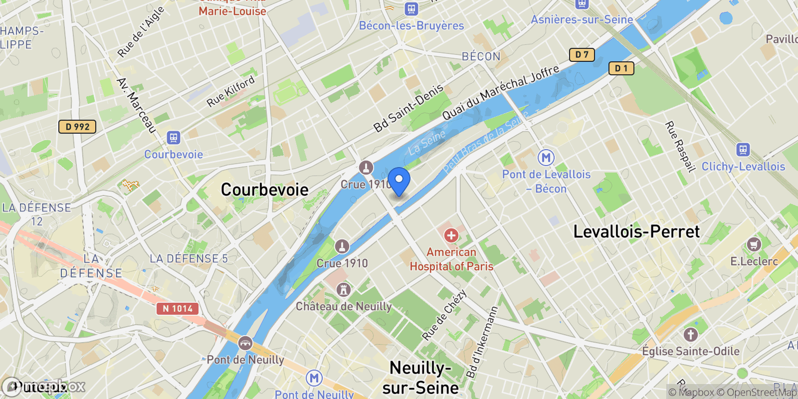 Map showing Neuilly-sur-Seine, Île-de-France, France.