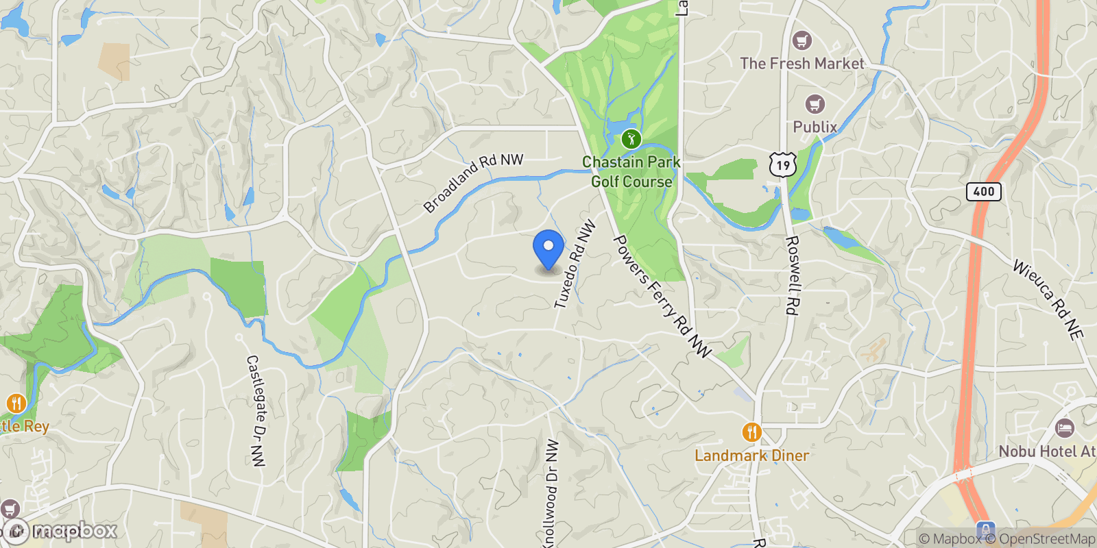 Map showing Atlanta, Georgia, United States.