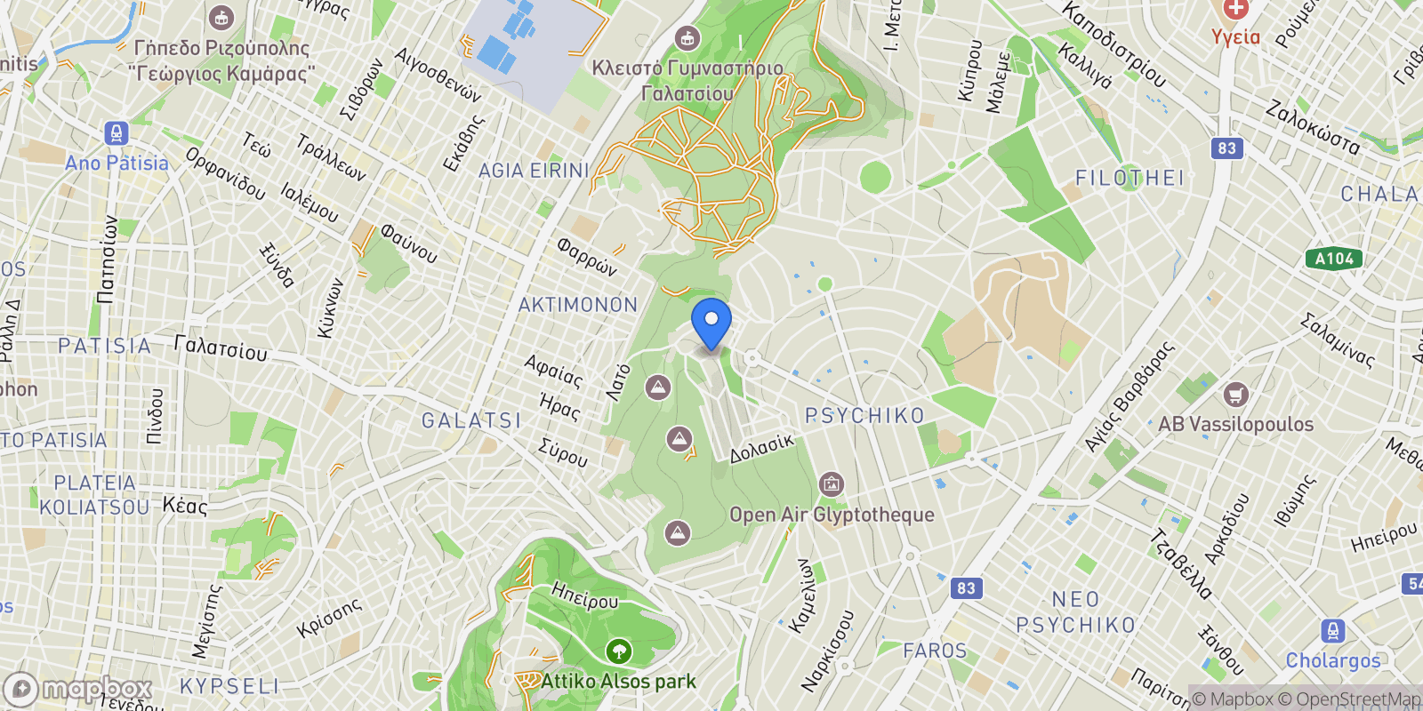 Map showing Psychiko, Attica, Greece.