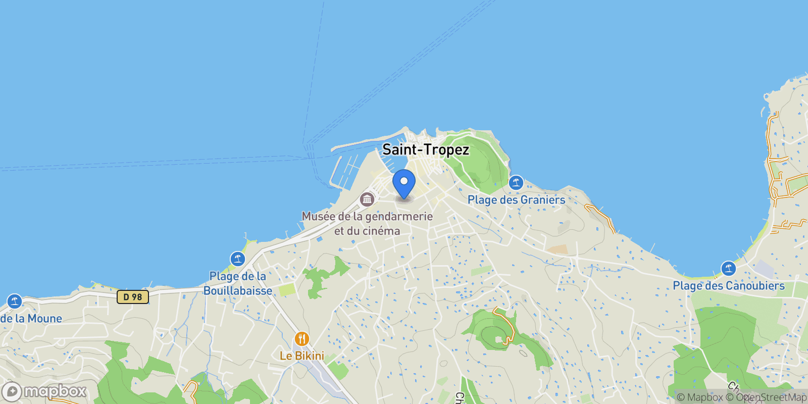 Map showing Saint-Tropez, Provence-Alpes-Côte d'Azur, France.