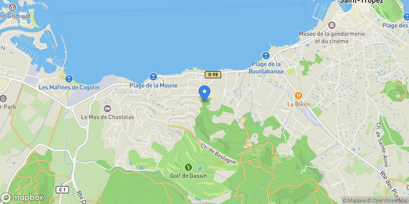 Map showing Gassin, Provence-Alpes-Côte d'Azur, France.