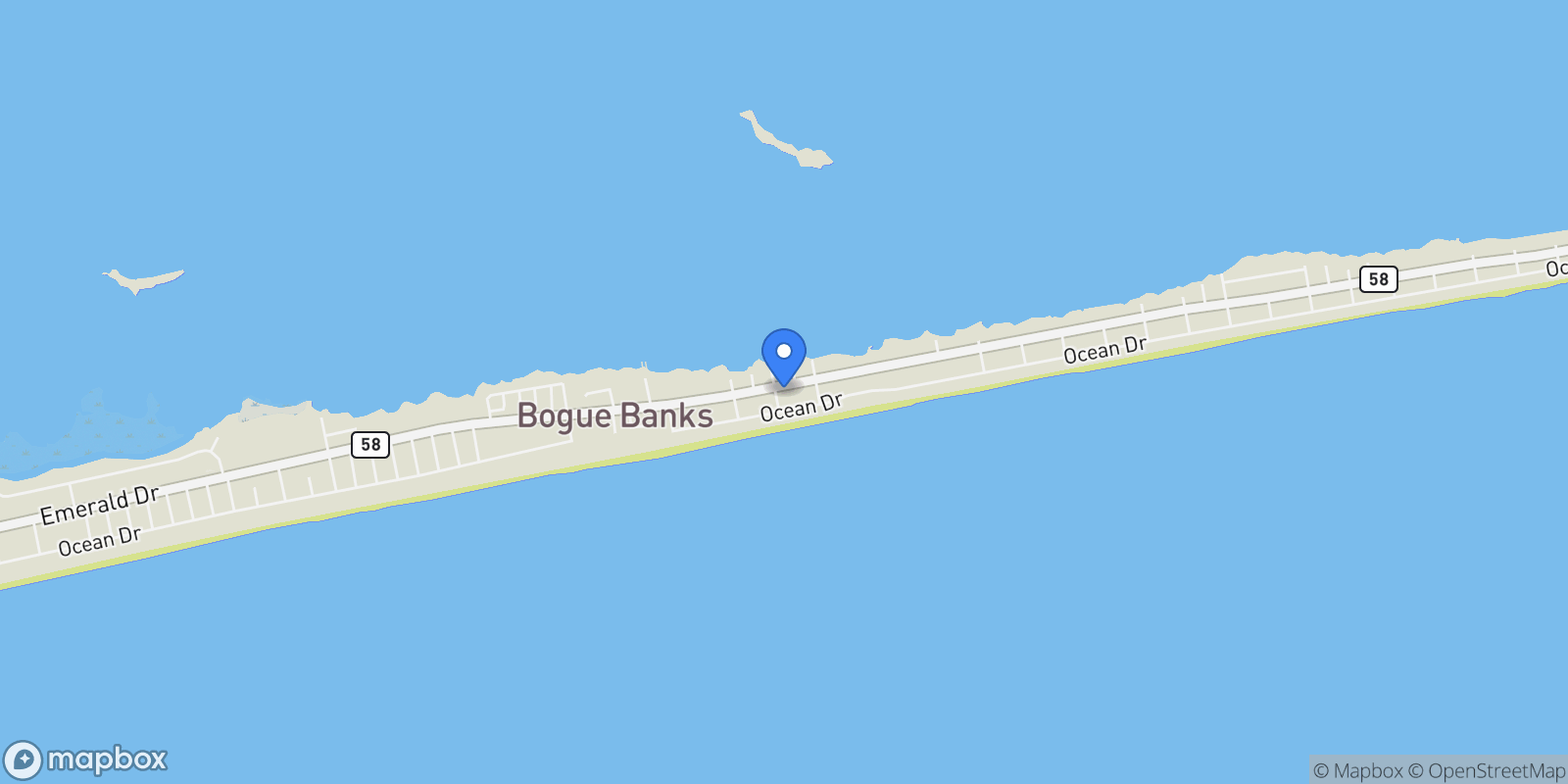 Map showing 2311 Emerald Drive, Emerald Isle, North Carolina, United States.