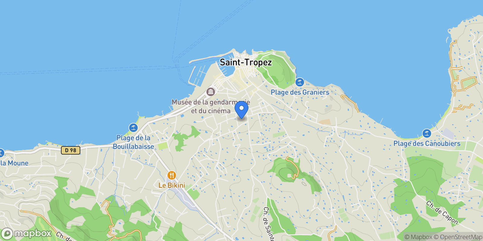 Map showing Saint-Tropez, Provence-Alpes-Côte d'Azur, France.