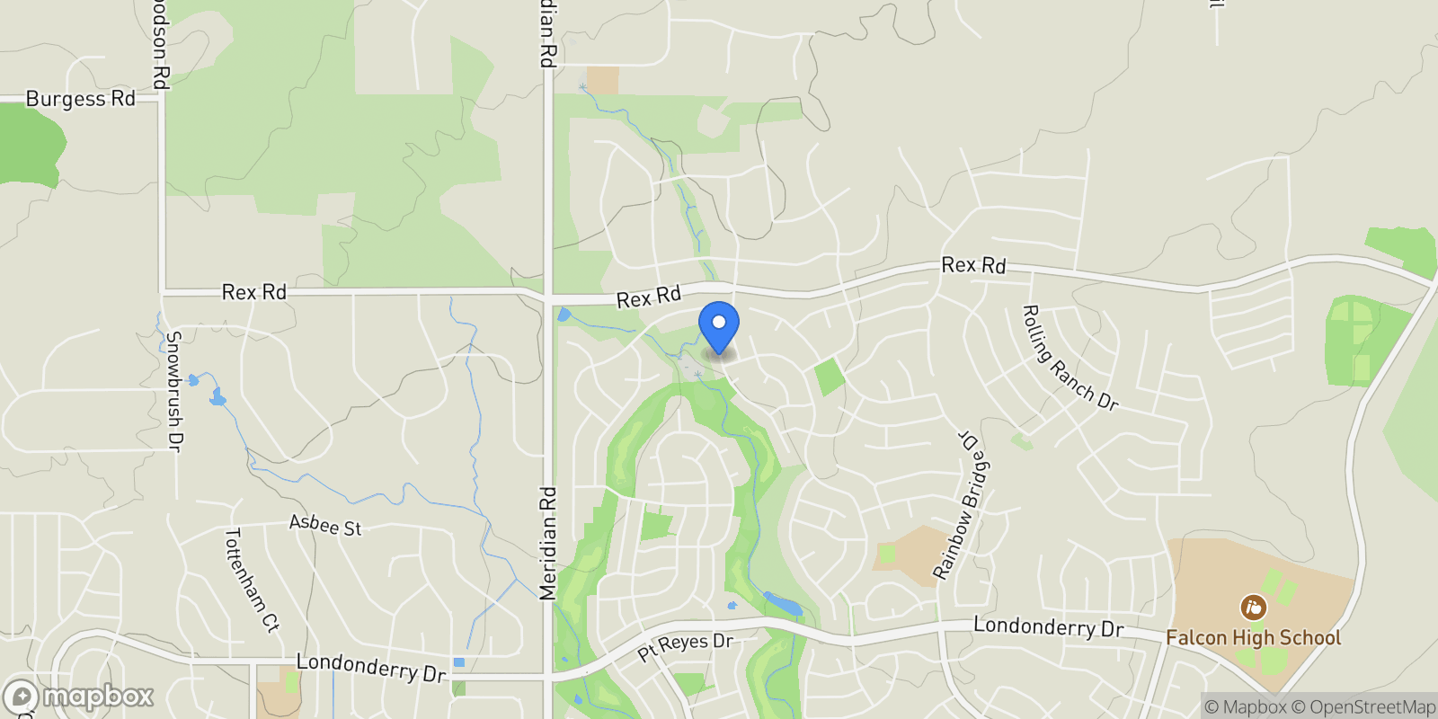 Map showing 10933 Torreys Peak Way, Peyton, CO 80831, Peyton, Colorado, United States.