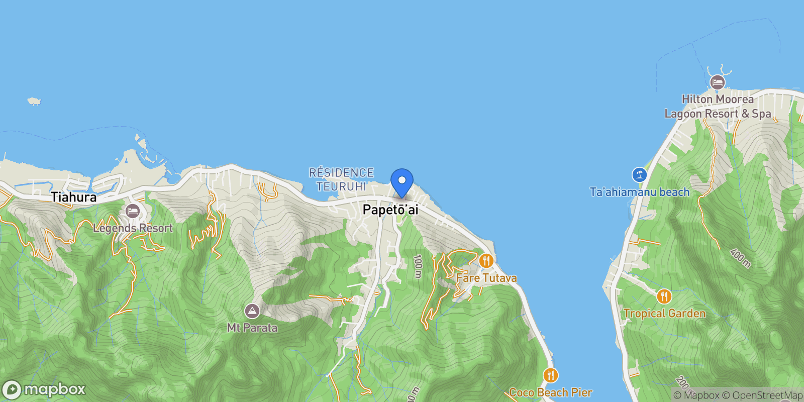 Map showing Papetoai, Papetoai, Moorea-Maiao, Windward Islands, French Polynesia.