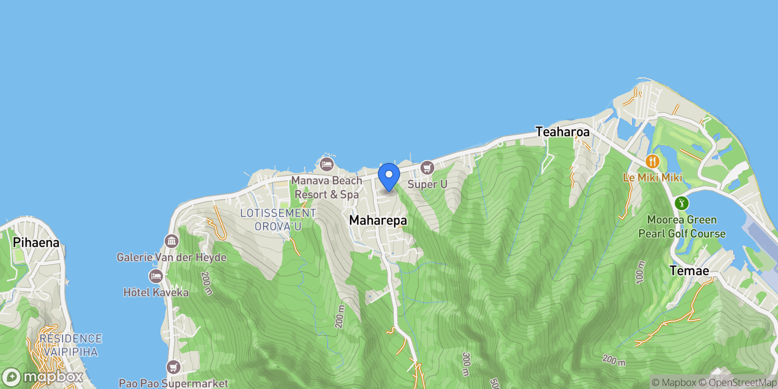Map showing Maharepa, Maharepa, Windward Islands, French Polynesia.