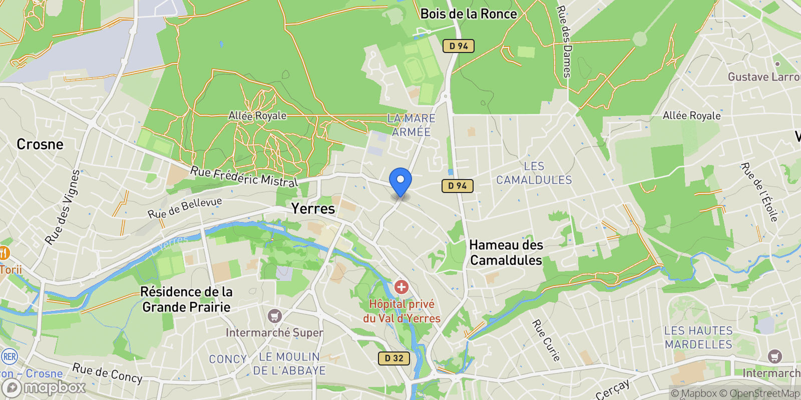 Map showing Yerres, J 91330, Yerres, Île-de-France, France.