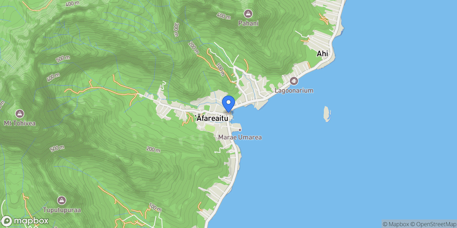 Map showing Afareaitu, Afareaitu, Moorea-Maiao, Windward Islands, French Polynesia.