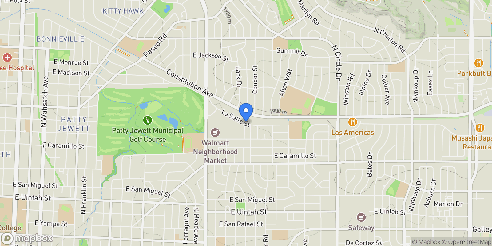 Map showing 2220 E La Salle Street #104-105, Colorado Springs, CO 80909, Colorado Springs, Colorado, United States.