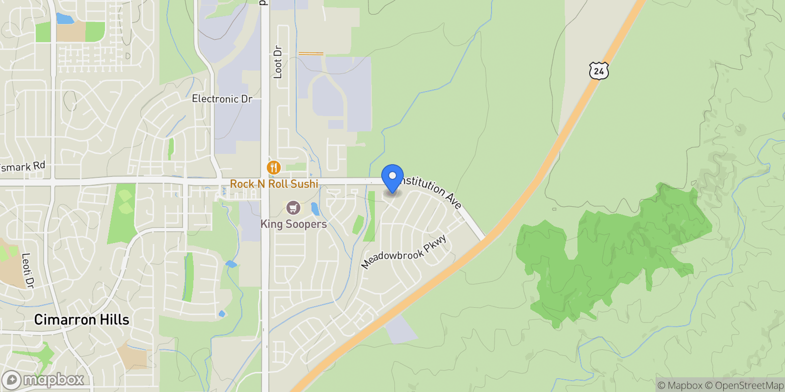 Map showing 2322 Springside Drive, Colorado Springs, CO 80951, Colorado Springs, Colorado, United States.