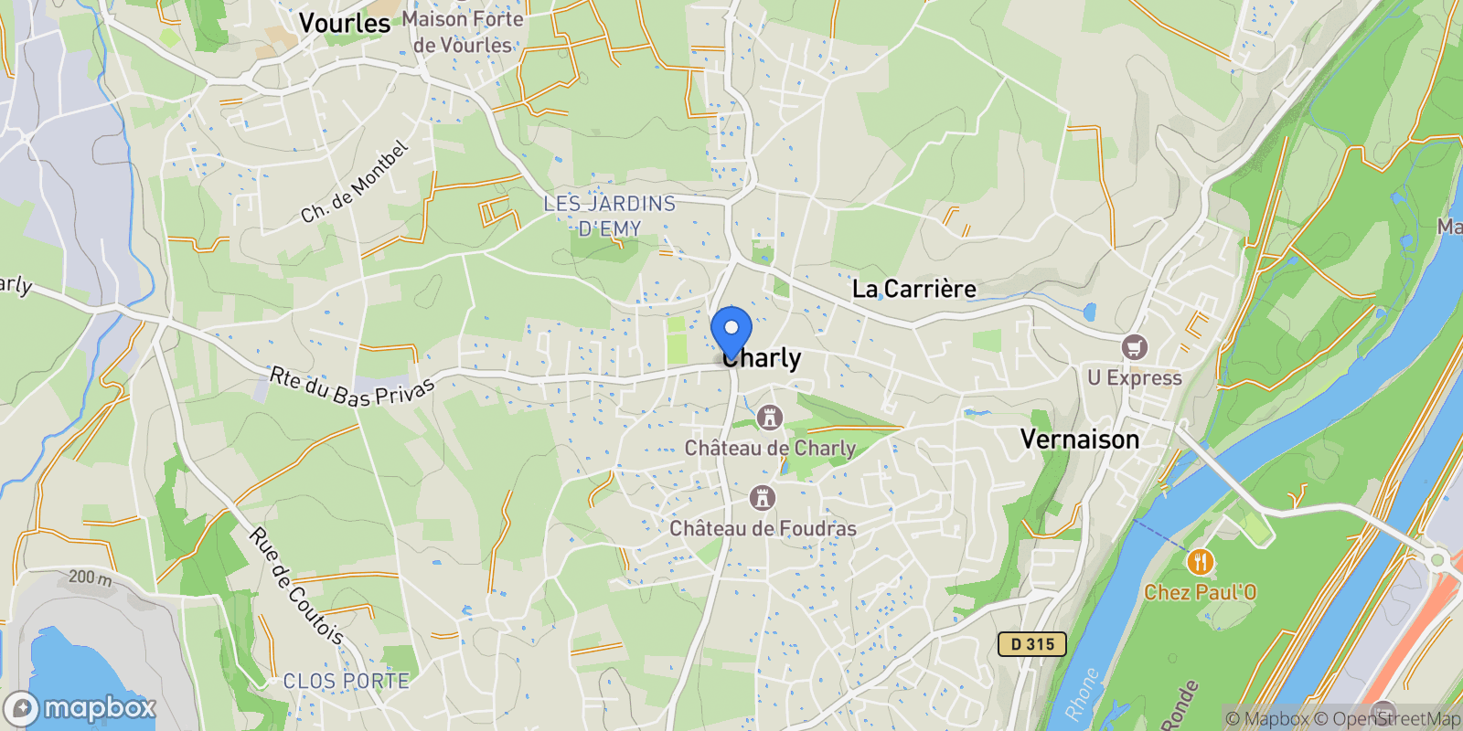 Map showing Charly, Charly, Charly, Auvergne-Rhône-Alpes, France.