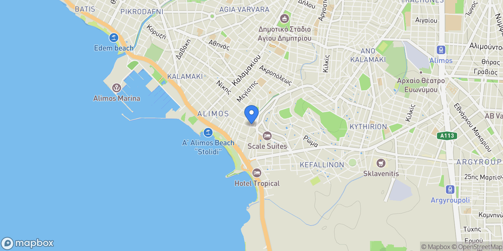 Map showing South Athens, Attica, Greece.