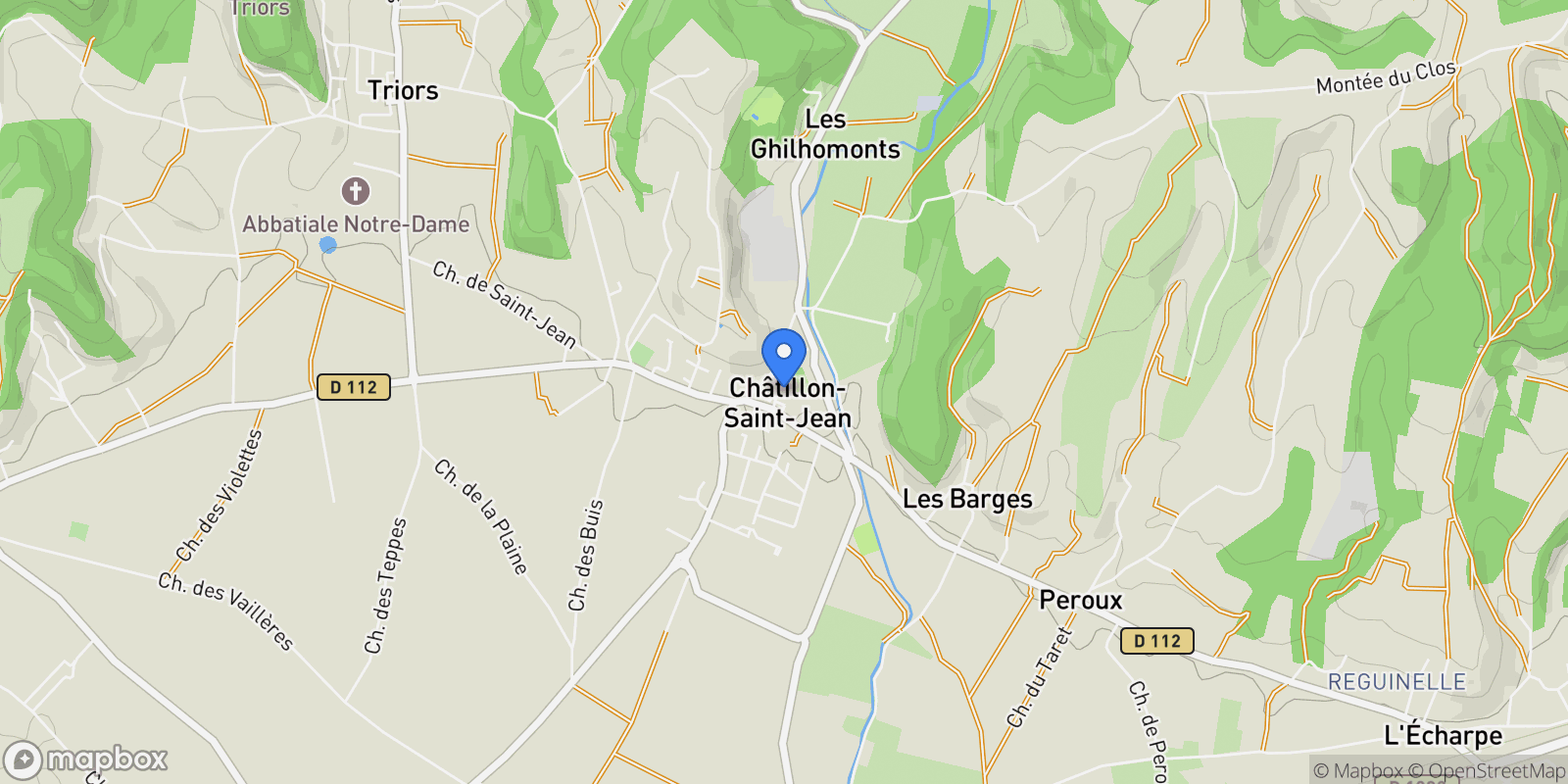 Map showing Châtillon-Saint-Jean, Châtillon-Saint-Jean, Châtillon-Saint-Jean, Auvergne-Rhône-Alpes, France.