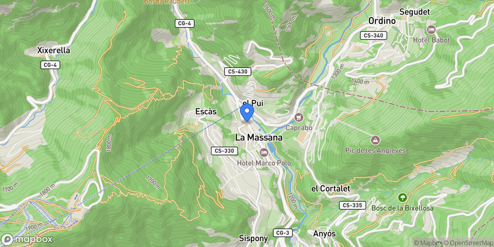 Map showing La Massana, 04 AD400, La Massana, La Massana, Andorra.