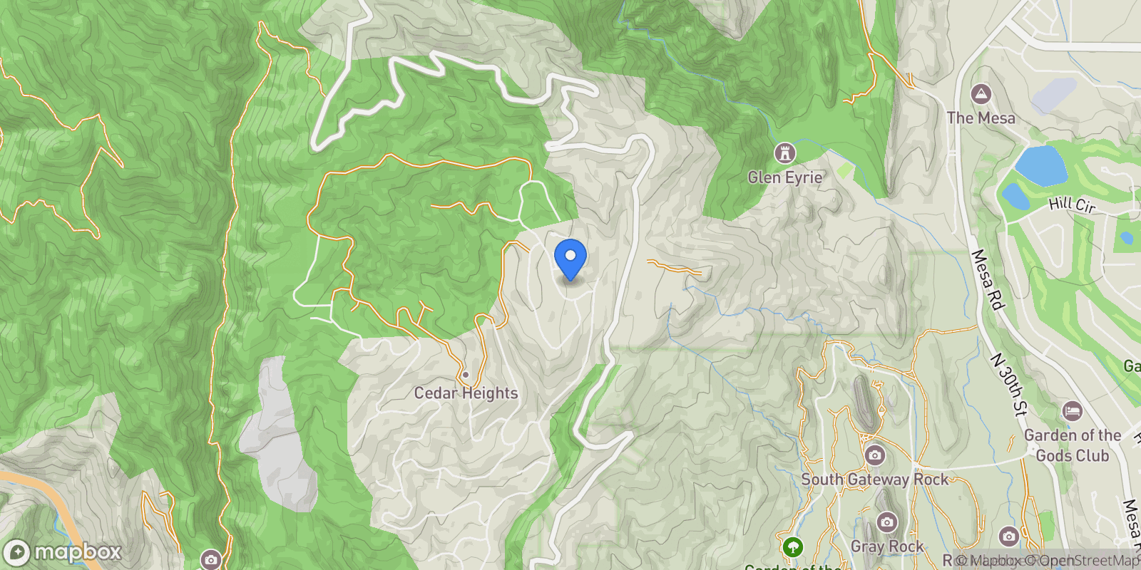 Map showing 4230 Cedar Heights Drive, Colorado Springs, CO 80904, Colorado Springs, Colorado, United States.