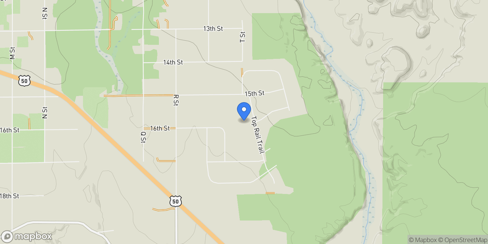 Map showing 47 Top Rail Trail, Penrose, CO 81240, Colorado Springs, Colorado, United States.