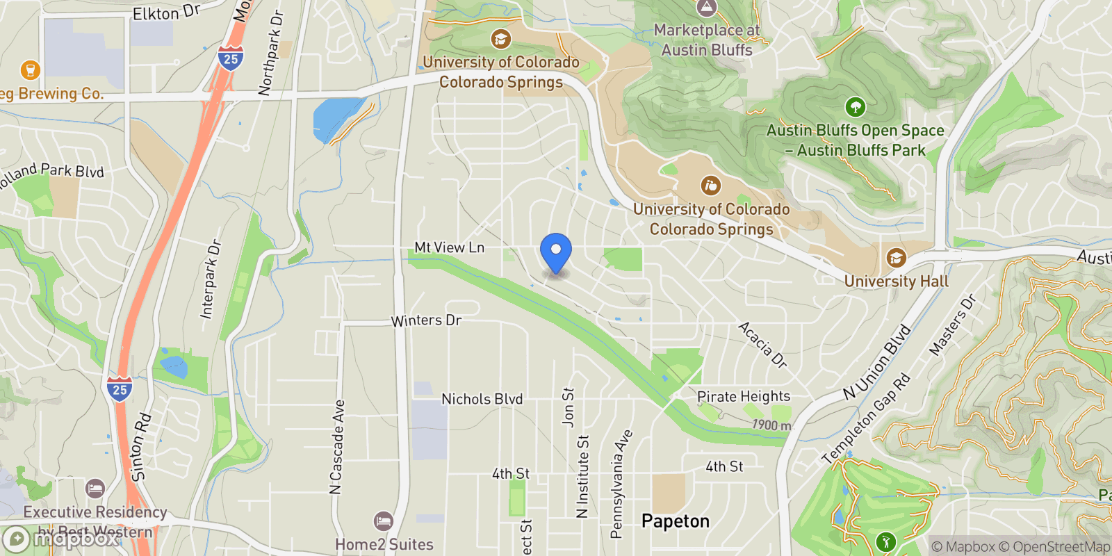 Map showing 997 Magnolia Street, Colorado Springs, CO 80907, Colorado Springs, Colorado, United States.