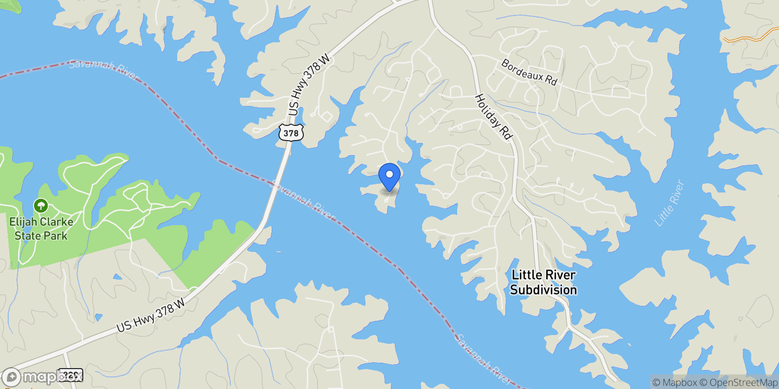 Map showing 202 Deer Run Lane, Danville, South Carolina, United States.