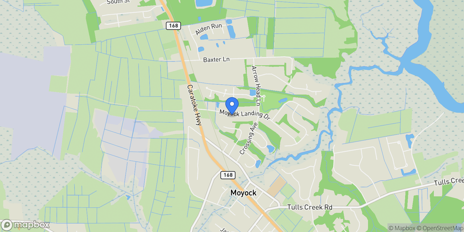 Map showing 146 Moyock Landing Drive, Moyock, NC 27958, Moyock, North Carolina, United States.