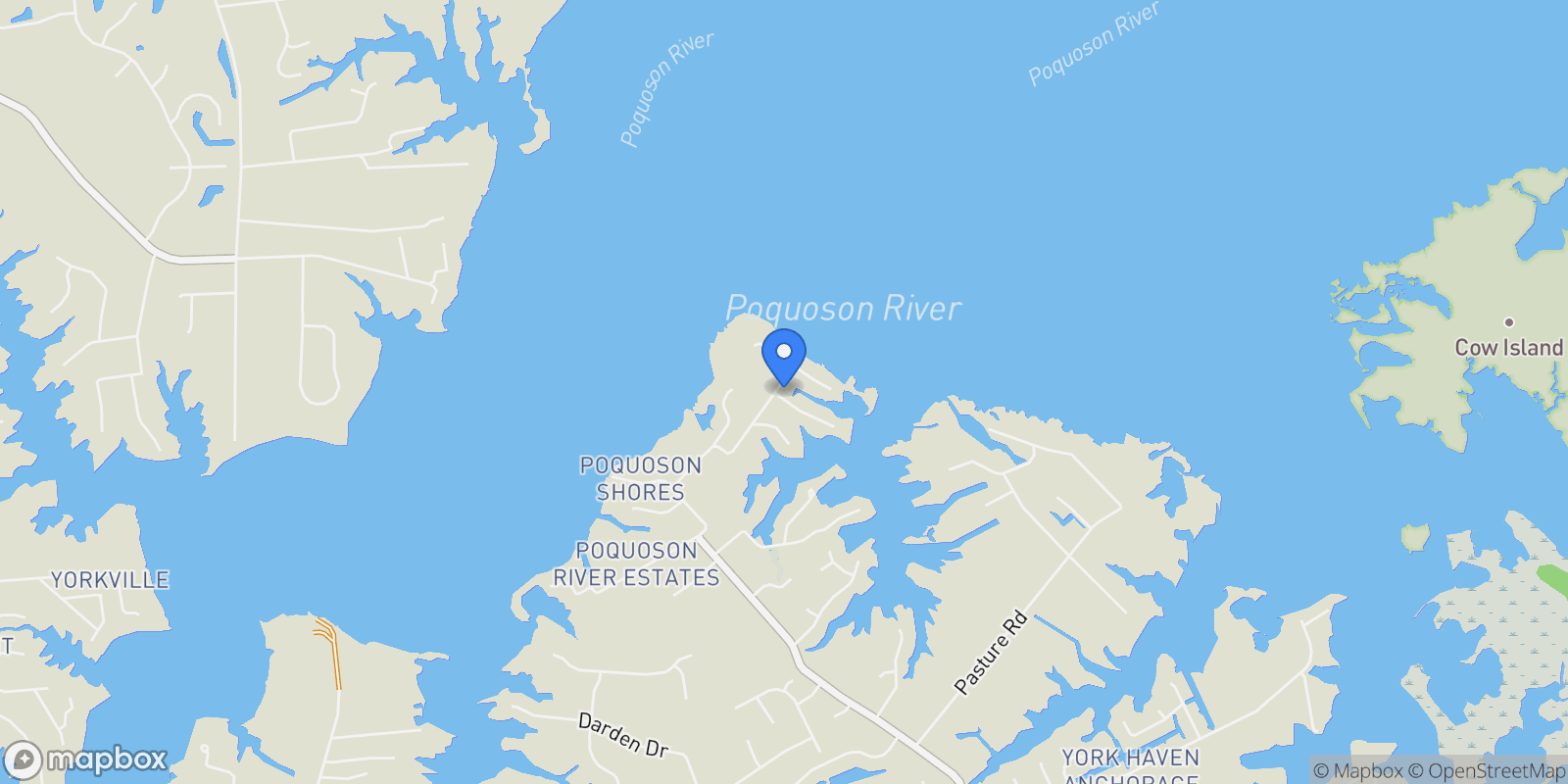 Map showing 31 Bayview Drive, Poquoson, VA 23662, Poquoson, Virginia, United States.