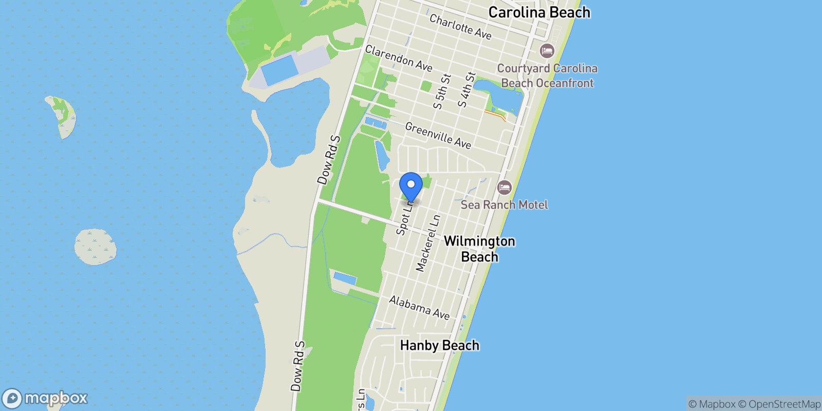Map showing 807 North Carolina Avenue, Carolina Beach, North Carolina, United States.