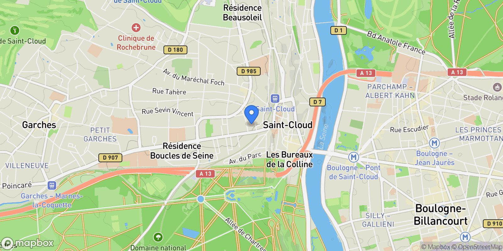 Map showing ST CLOUD, J 92210, Saint-Cloud, Île-de-France, France.