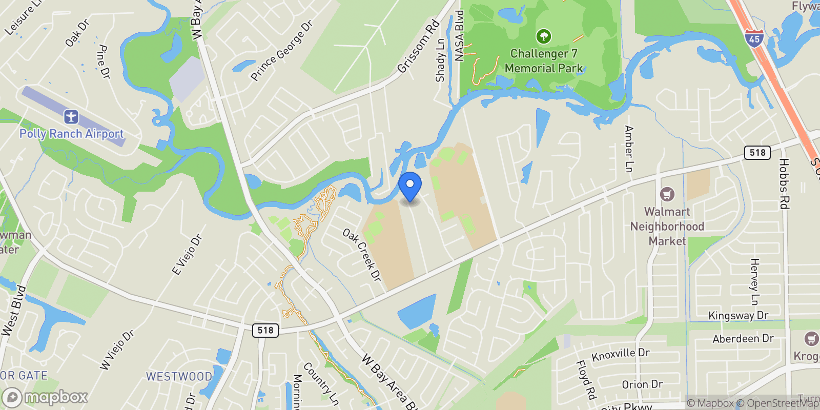 Map showing 30 Ellis Road, League City, TX 77573, League City, Texas, United States.
