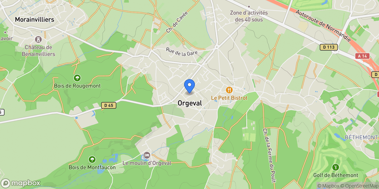 Map showing ORGEVAL, J 78630, Orgeval, Île-de-France, France.