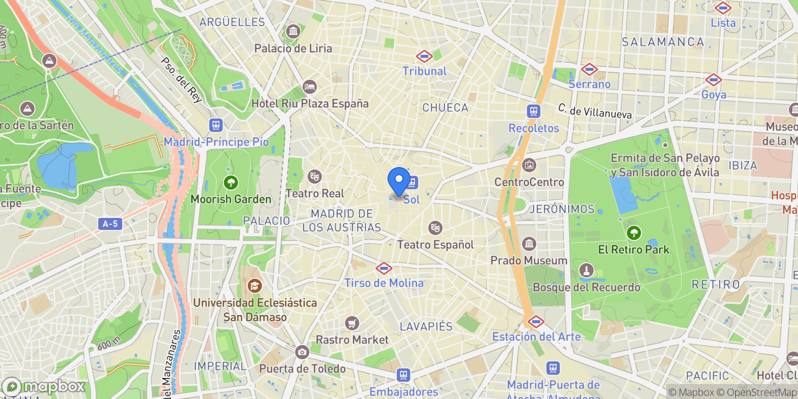 Map showing Centro, Madrid, Spain.