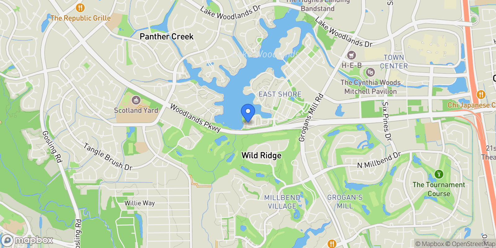 Map showing 161 W Breezy Way #3C, The Woodlands, TX 77380, Spring, Texas, United States.