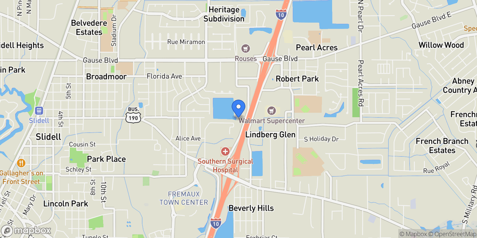 Map showing 1510 LINDBERG Drive, Slidell, Louisiana, United States.