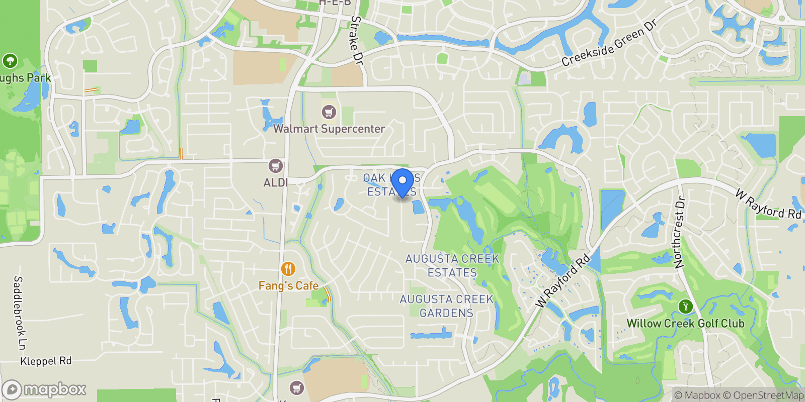 Map showing 7938 Wooded Way Drive, Spring, TX 77389, Spring, Texas, United States.