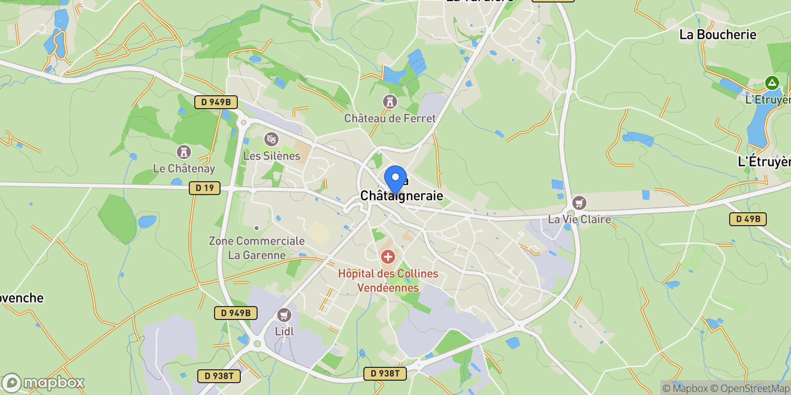 Map showing La Châtaigneraie, Pays de la Loire, France.