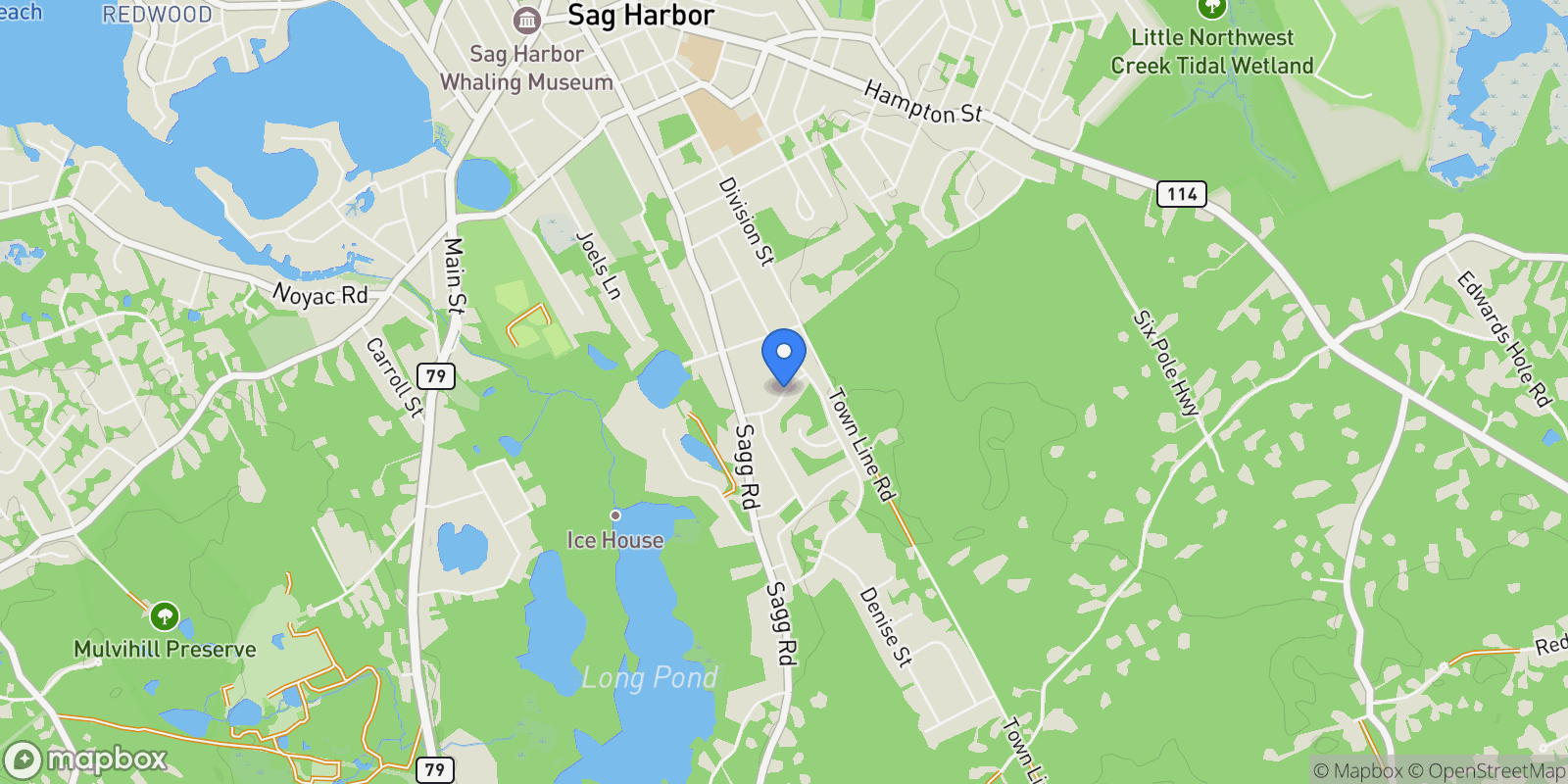Map showing CARLISLE LN, Sag Harbor, New York, United States.