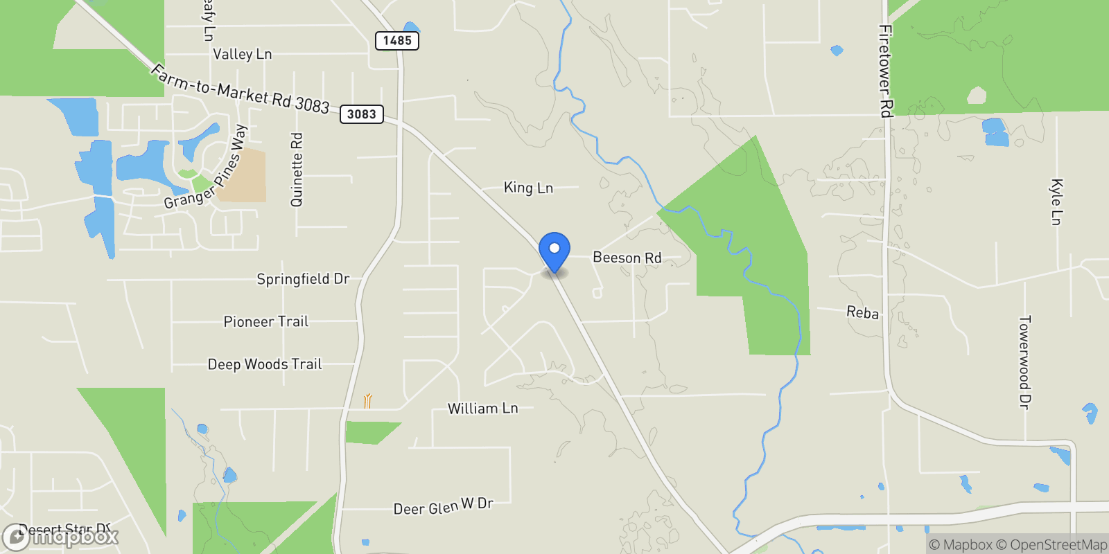 Map showing 15091 Fm 1485 Road, Conroe, TX 77306, Conroe, Texas, United States.