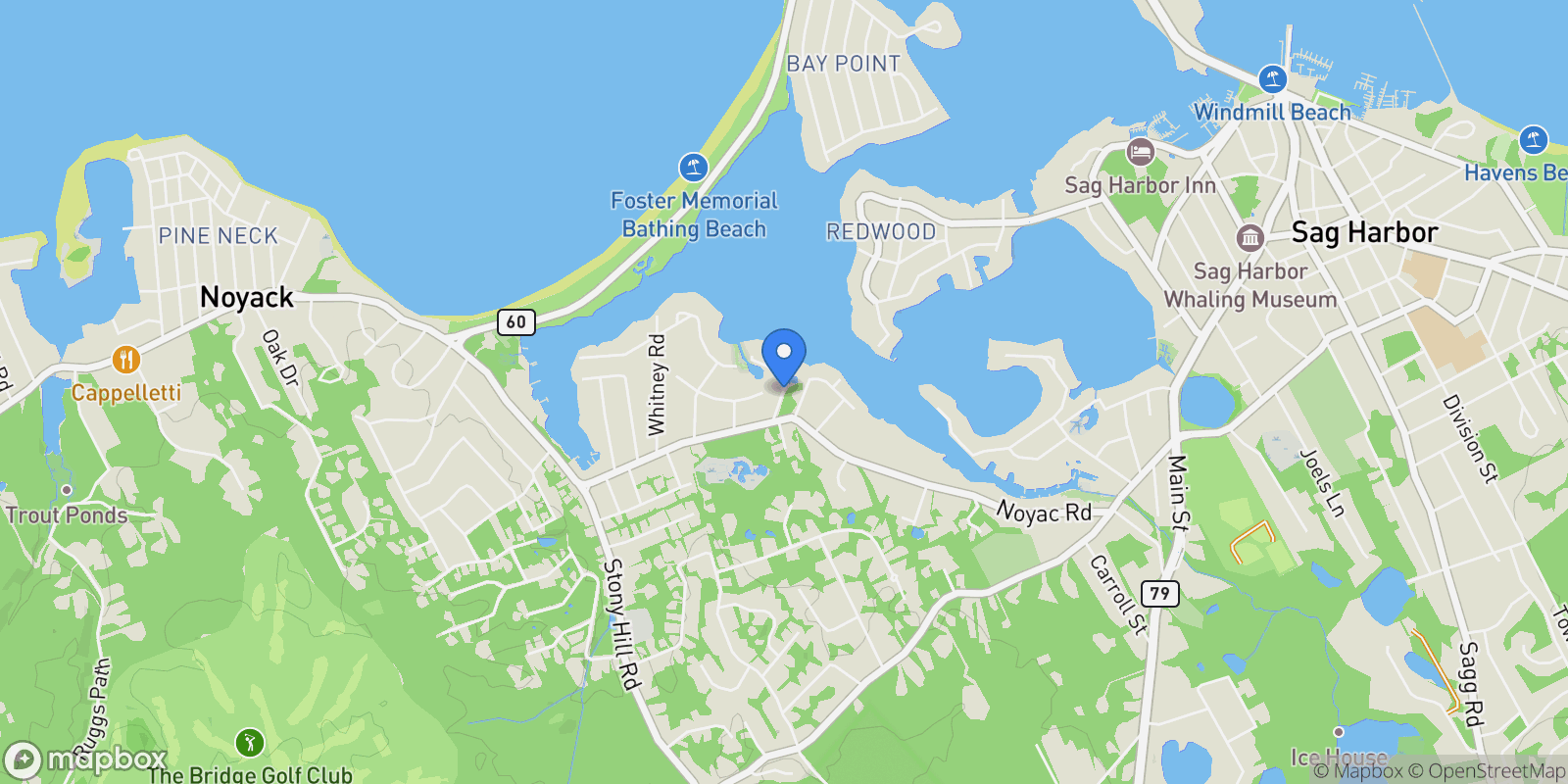 Map showing Sims Avenue, Sag Harbor, New York, United States.