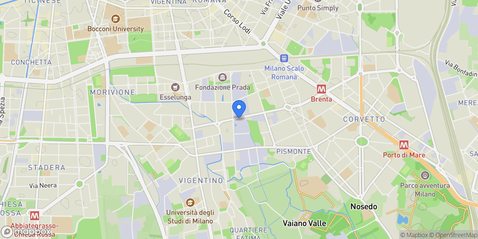 Map showing Via Ortles, Milan, Lombardy, Italy.