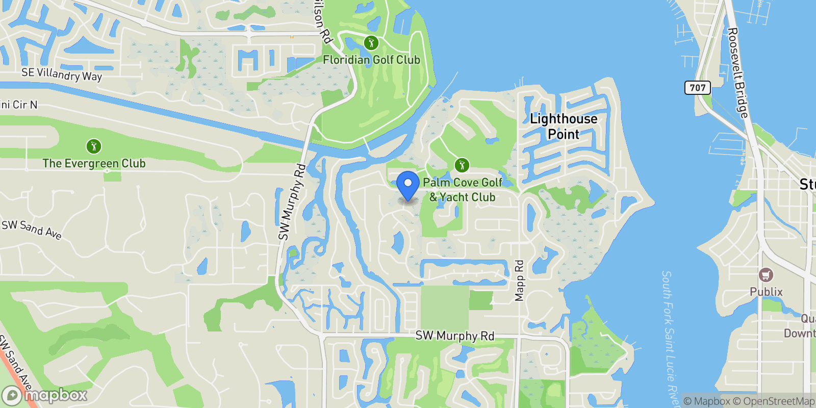 Map showing 673 SW Whispering Palm Lane , Palm City, FL 34990, Palm City, Florida, United States.