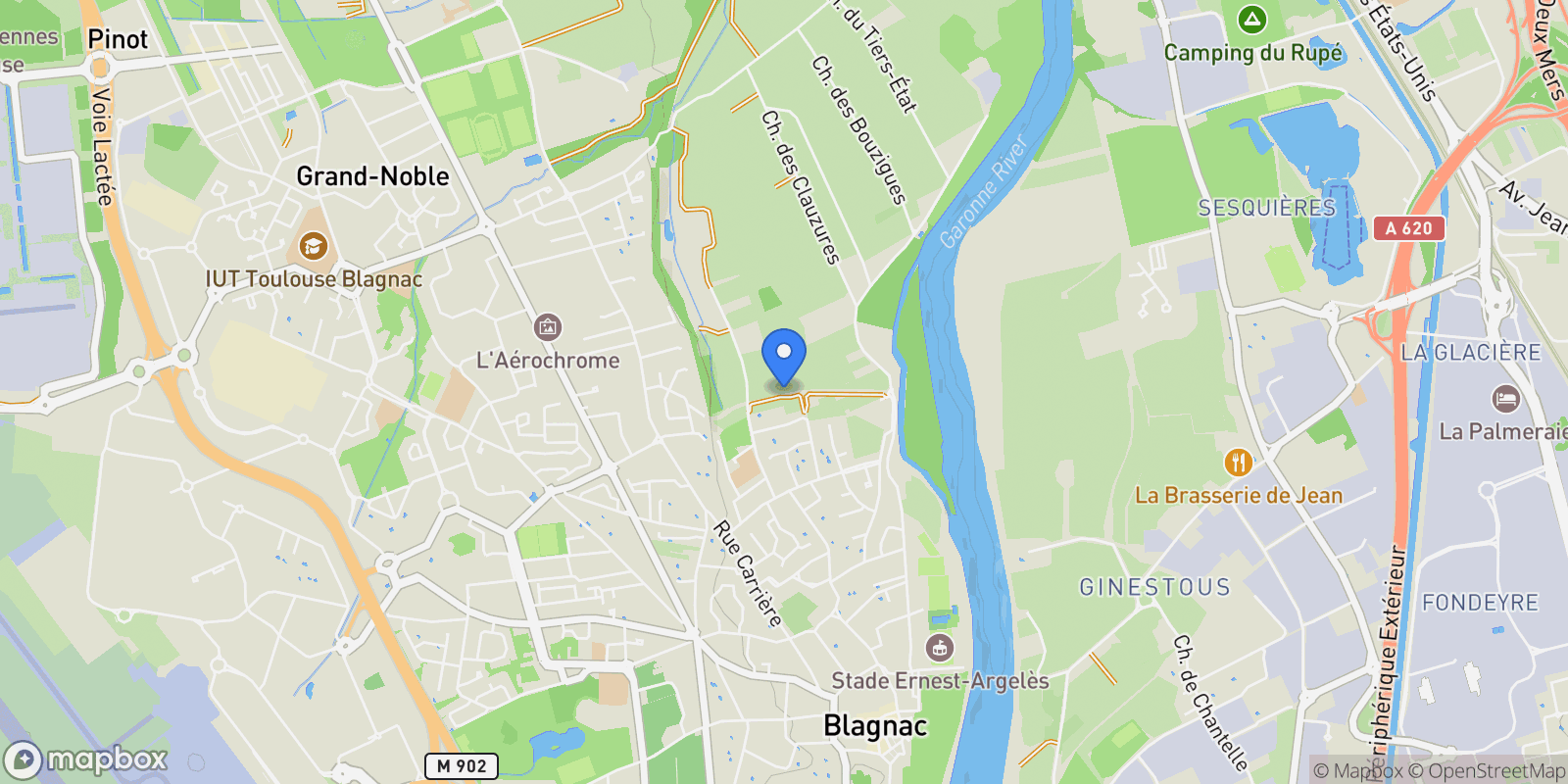 Map showing Blagnac, Occitanie, France.
