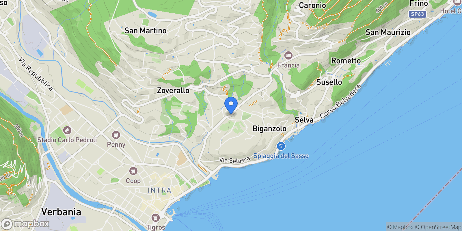 Map showing Via Intra Premeno, 28921 Verbania VB, Italy, Piedmont, Italy.
